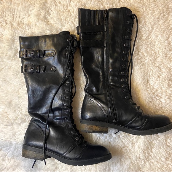lace up boots long
